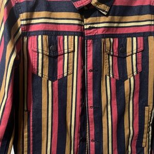 Sun + Stone Red and Yellow Striped Jacket